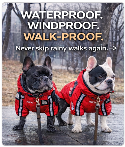 Waterproof Reflective Dog Raincoat with Hood – Windproof Velcro Pet Rain Jacket for Small, Medium & Large Dogs (S–5XL)