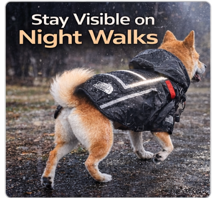 Waterproof Reflective Dog Raincoat with Hood – Windproof Velcro Pet Rain Jacket for Small, Medium & Large Dogs (S–5XL)
